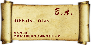 Bikfalvi Alex névjegykártya